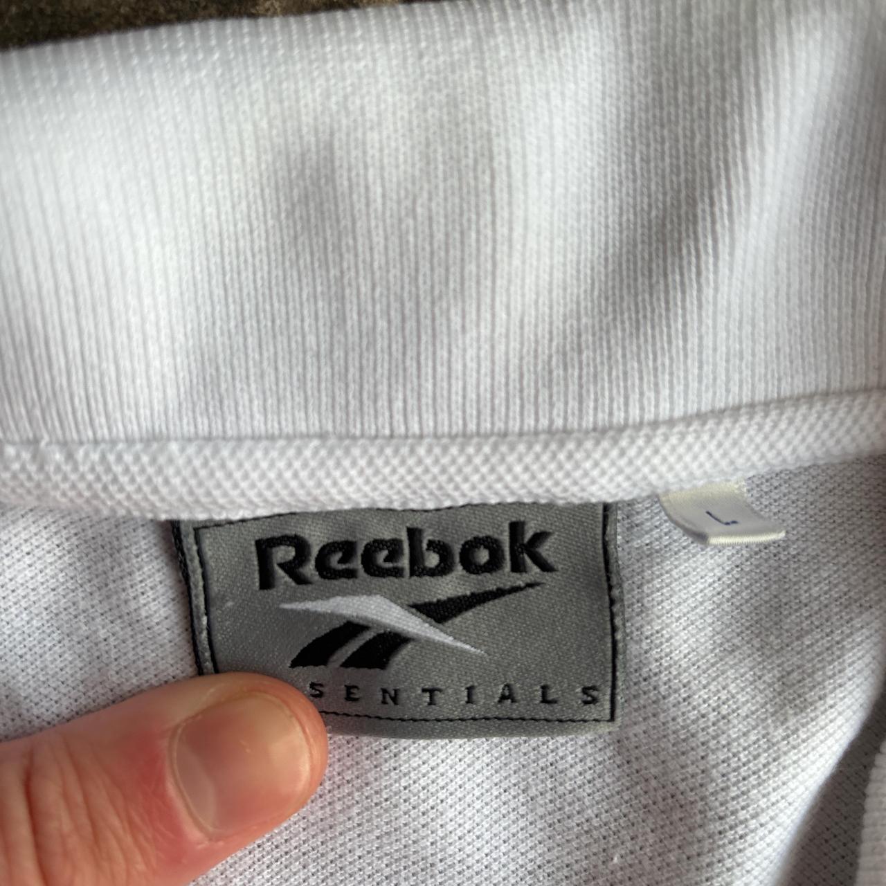 Vintage White Reebok Polo Shirt - L
