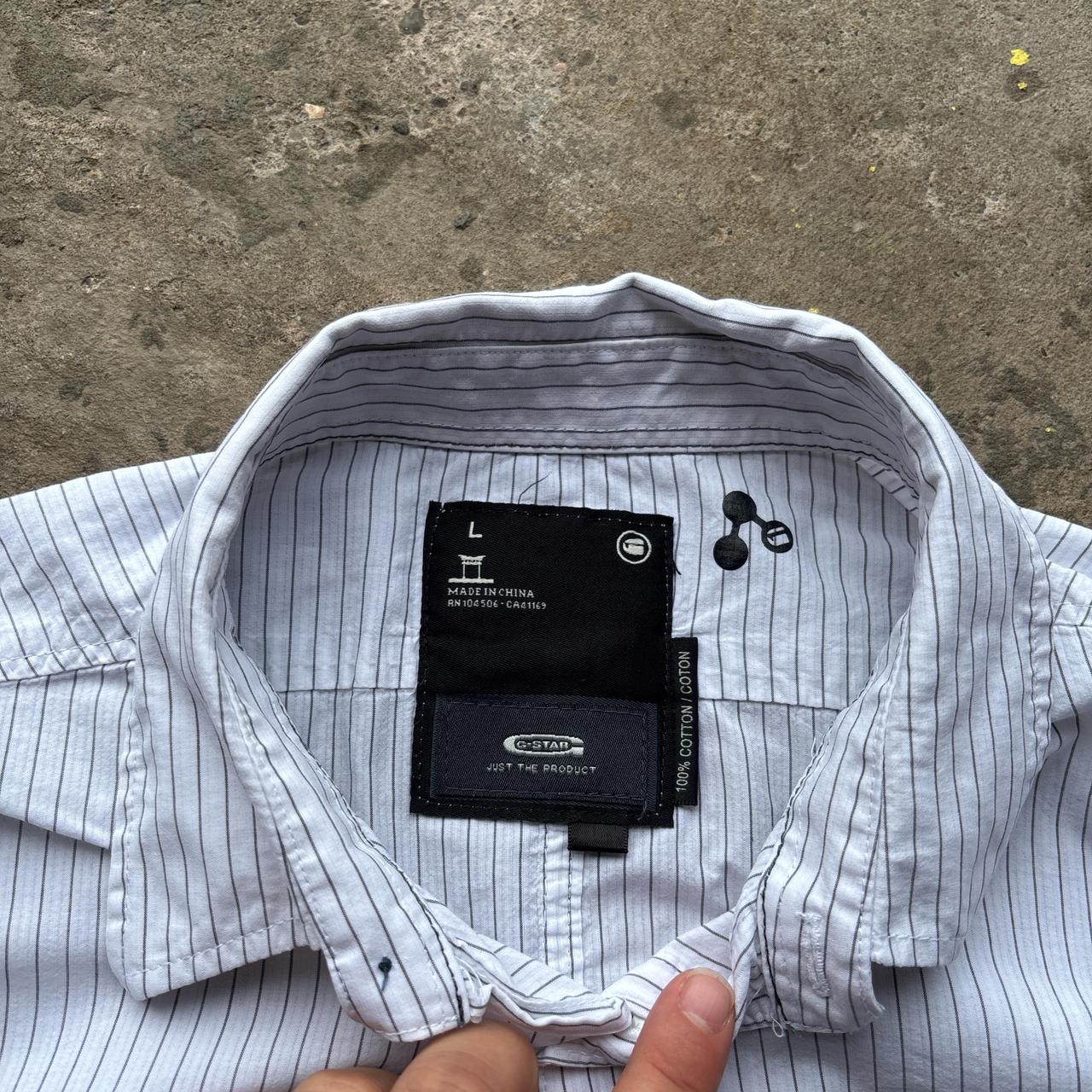 White G-Star Raw striped shirt - L