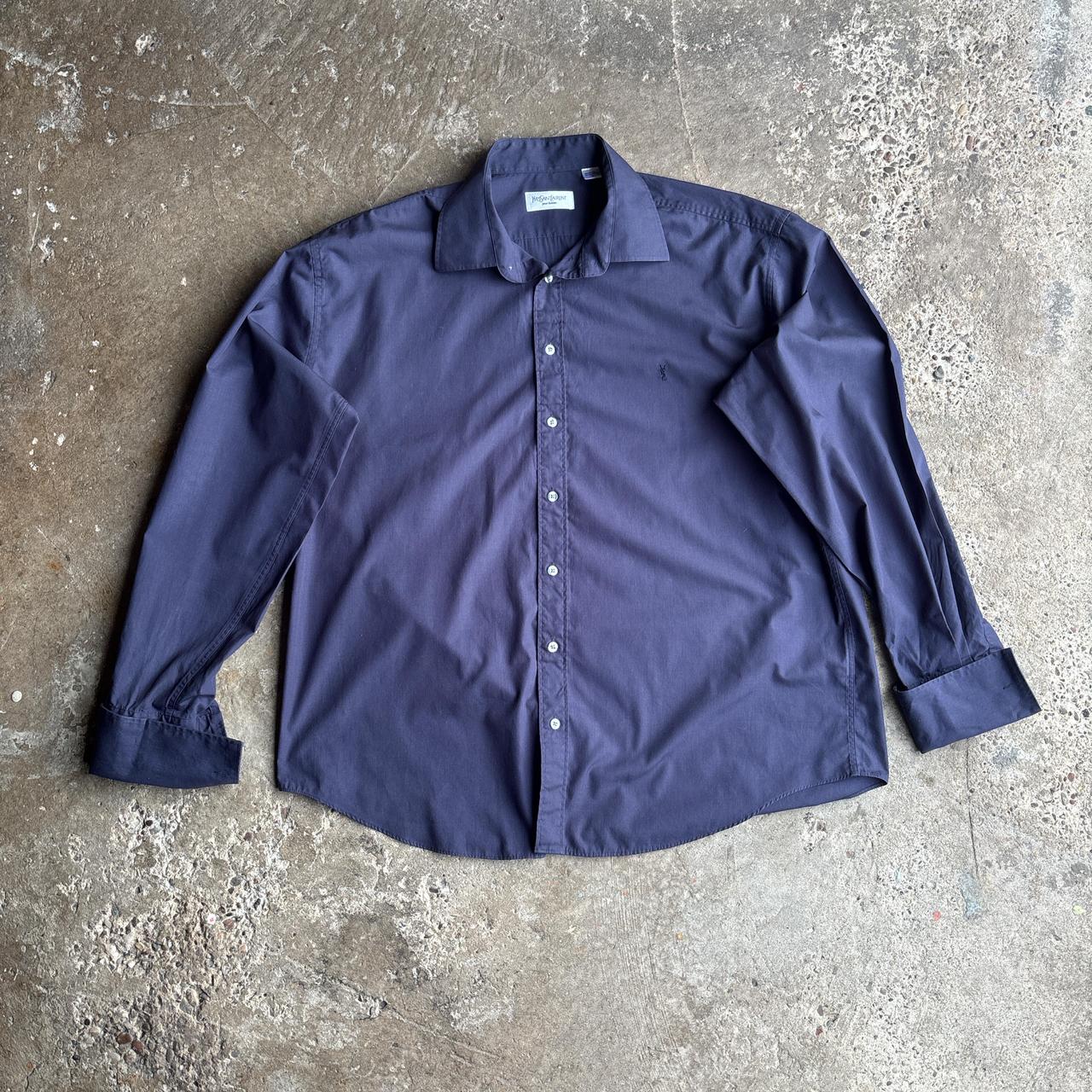 Navy Yves Saint Laurent Button Up Shirt - 2XL