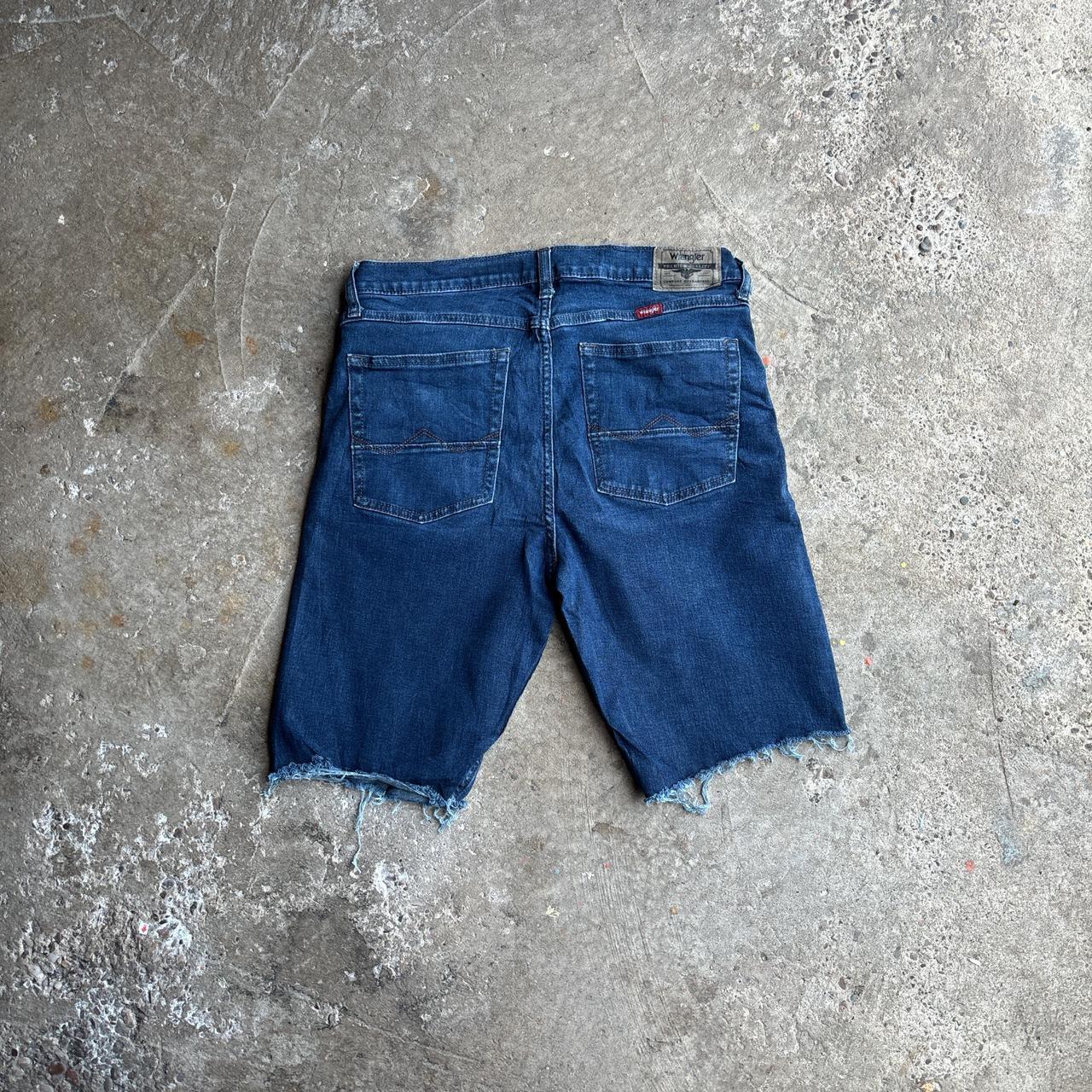 Blue Denim Wrangler Ripped Shorts