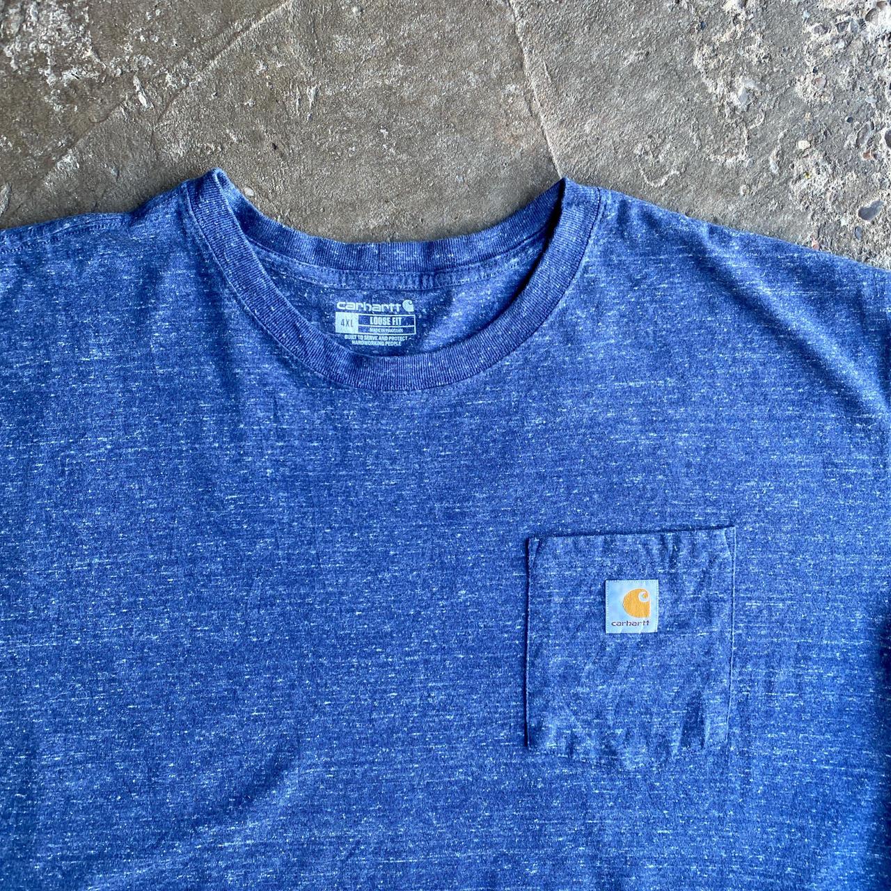 Blue Textured Carhartt Single Pocket T-Shirt - 4XL