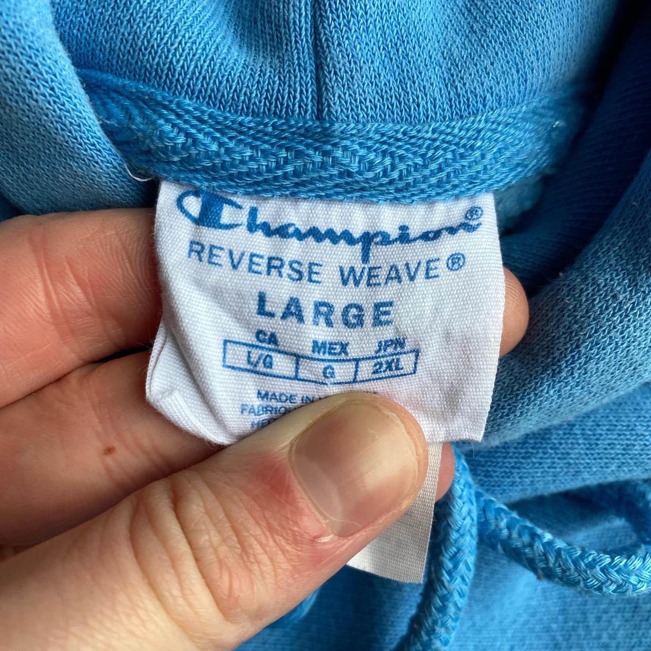 Light Blue Champion Reverse Weave Hoodie - L