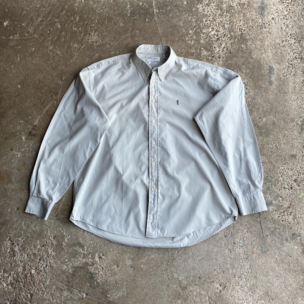 Grey Yves Saint Laurent (YSL) Oxford Shirt - L