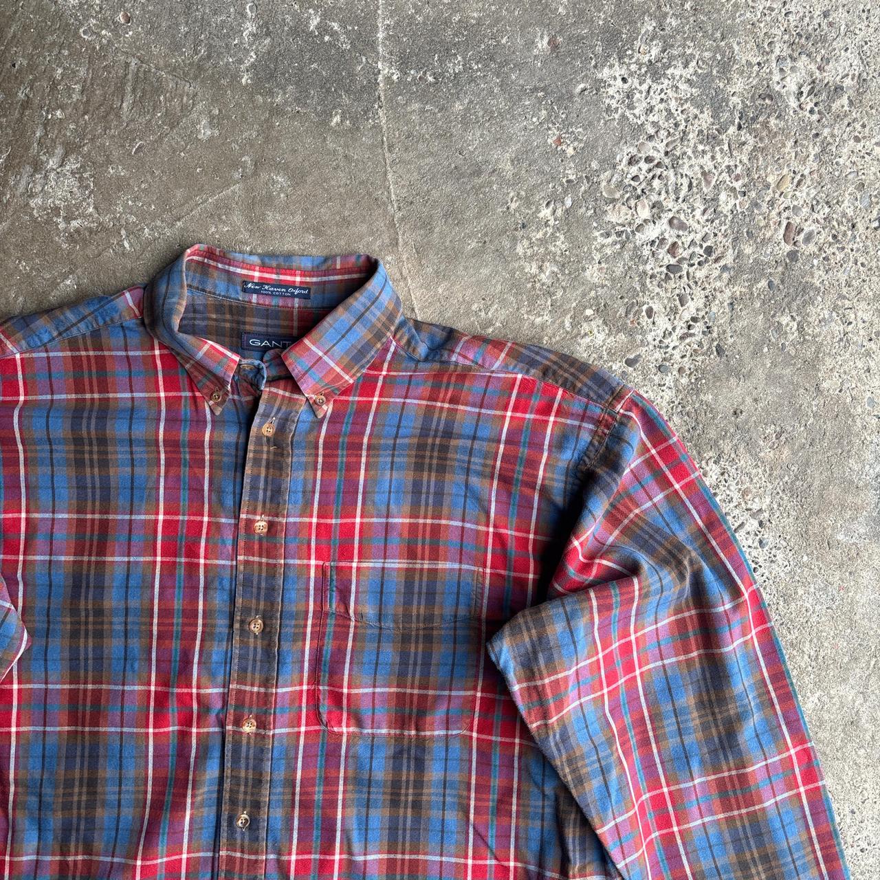 Red & Blue Checkered GANT Long-Sleeve Shirt - 2XL