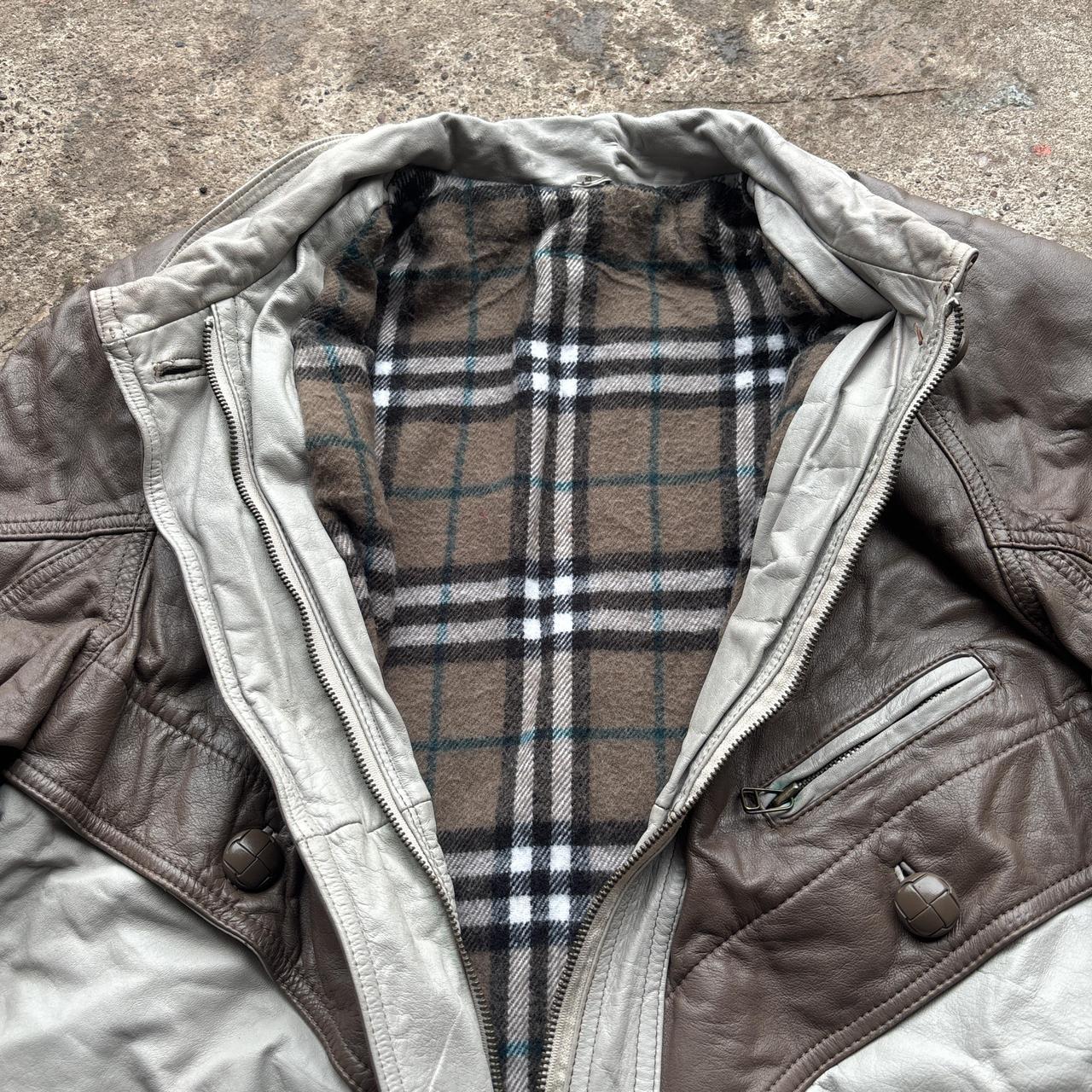 80s Brown and silver leather jacket