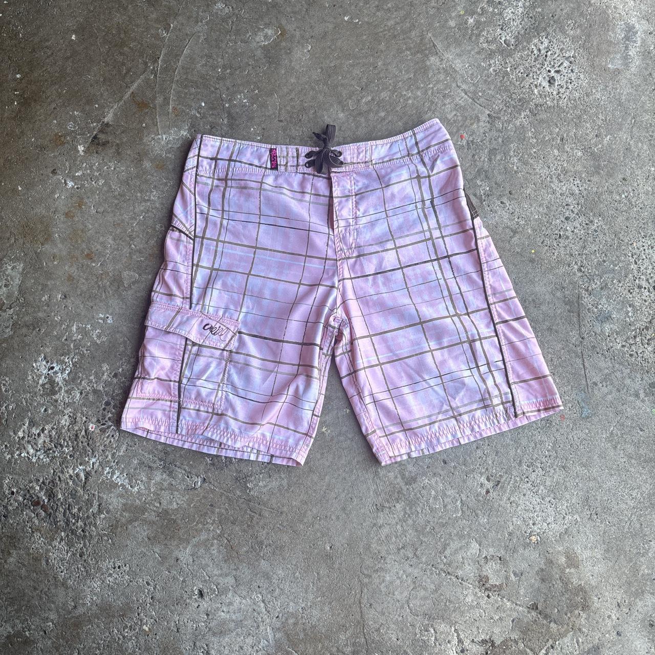 Pink & Brown O’Neill Checkered Board Shorts