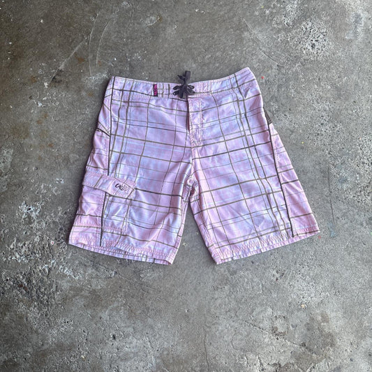 Pink & Brown O’Neill Checkered Board Shorts