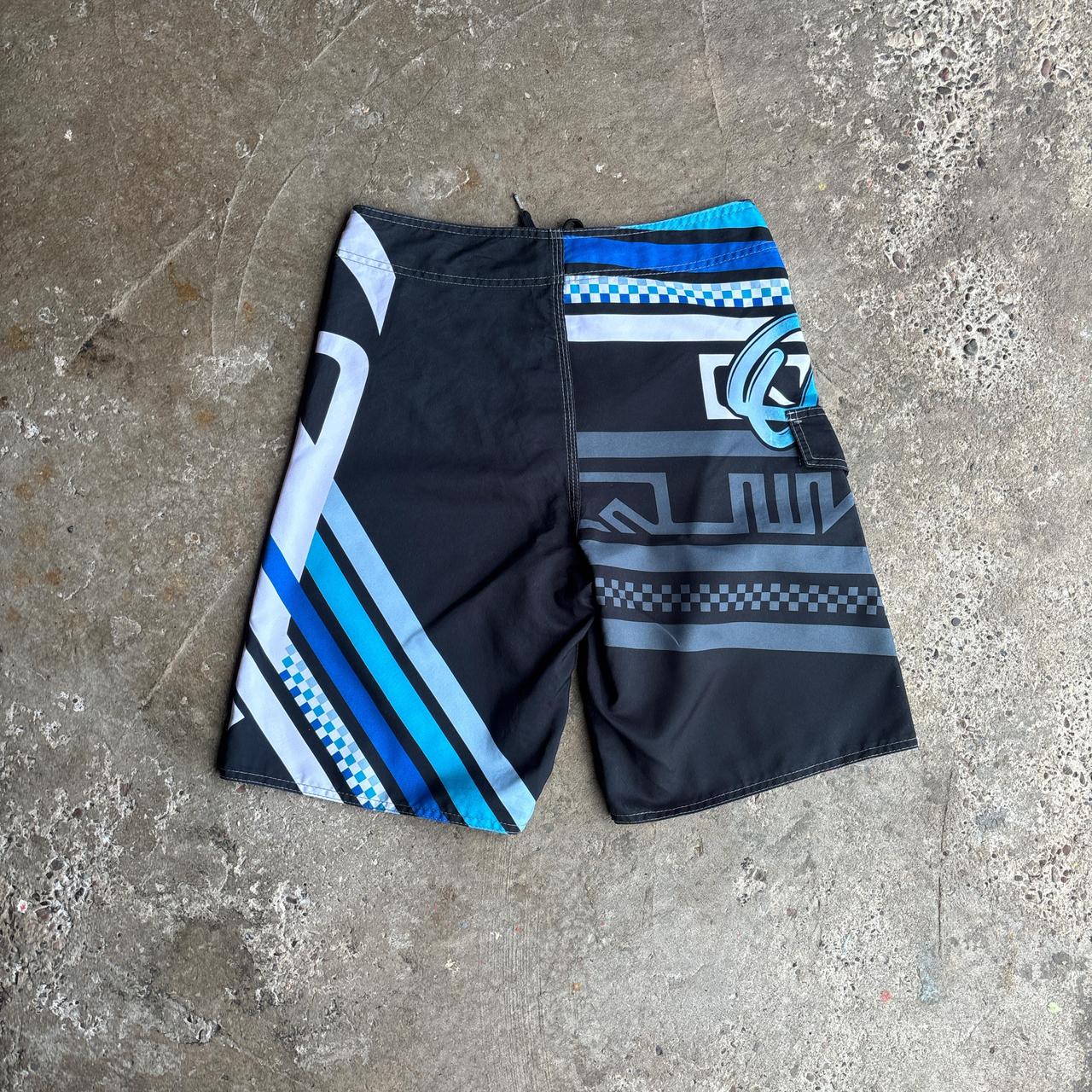 Black/White Quiksilver Patterned Board Shorts - 32