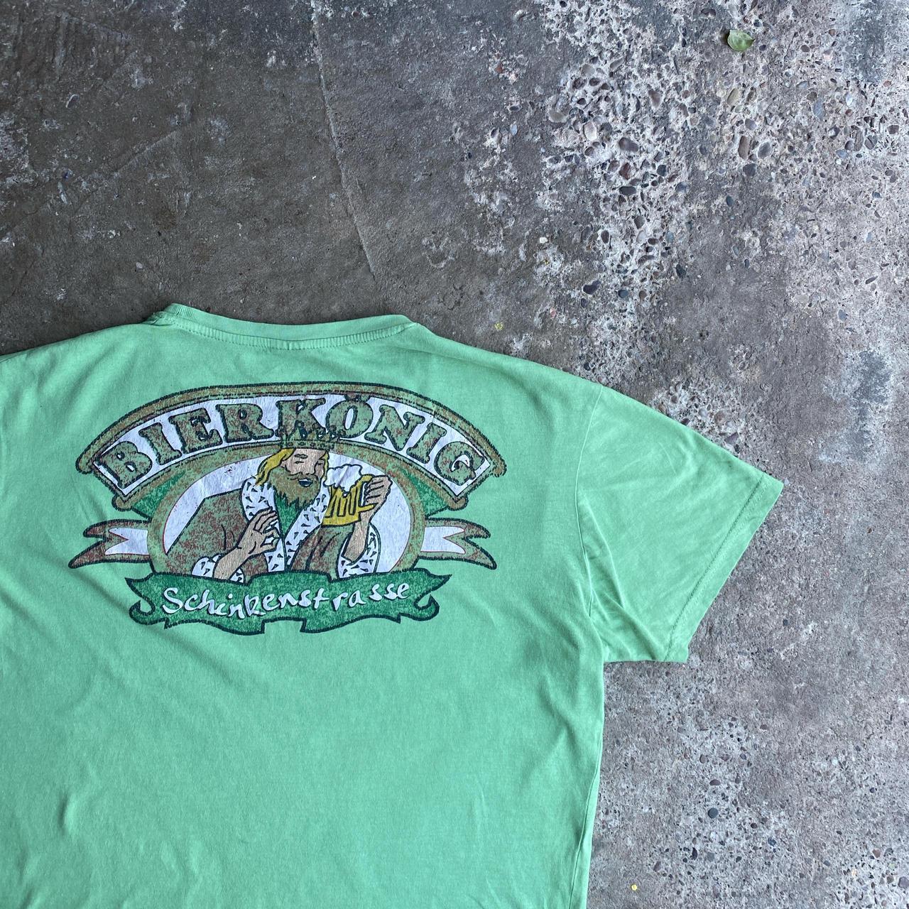 Vintage Lime Green Single Stitch Graphic Beer T-Shirt