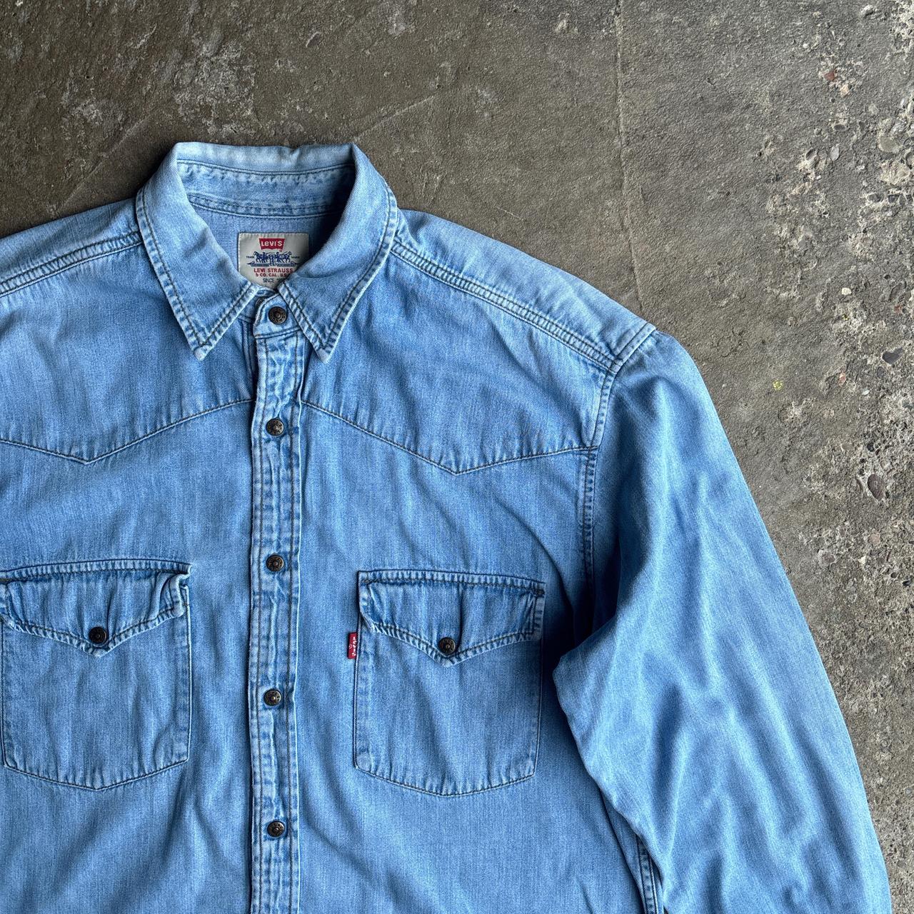 Blue Denim Levi’s Western Style Long-Sleeve Shirt - M