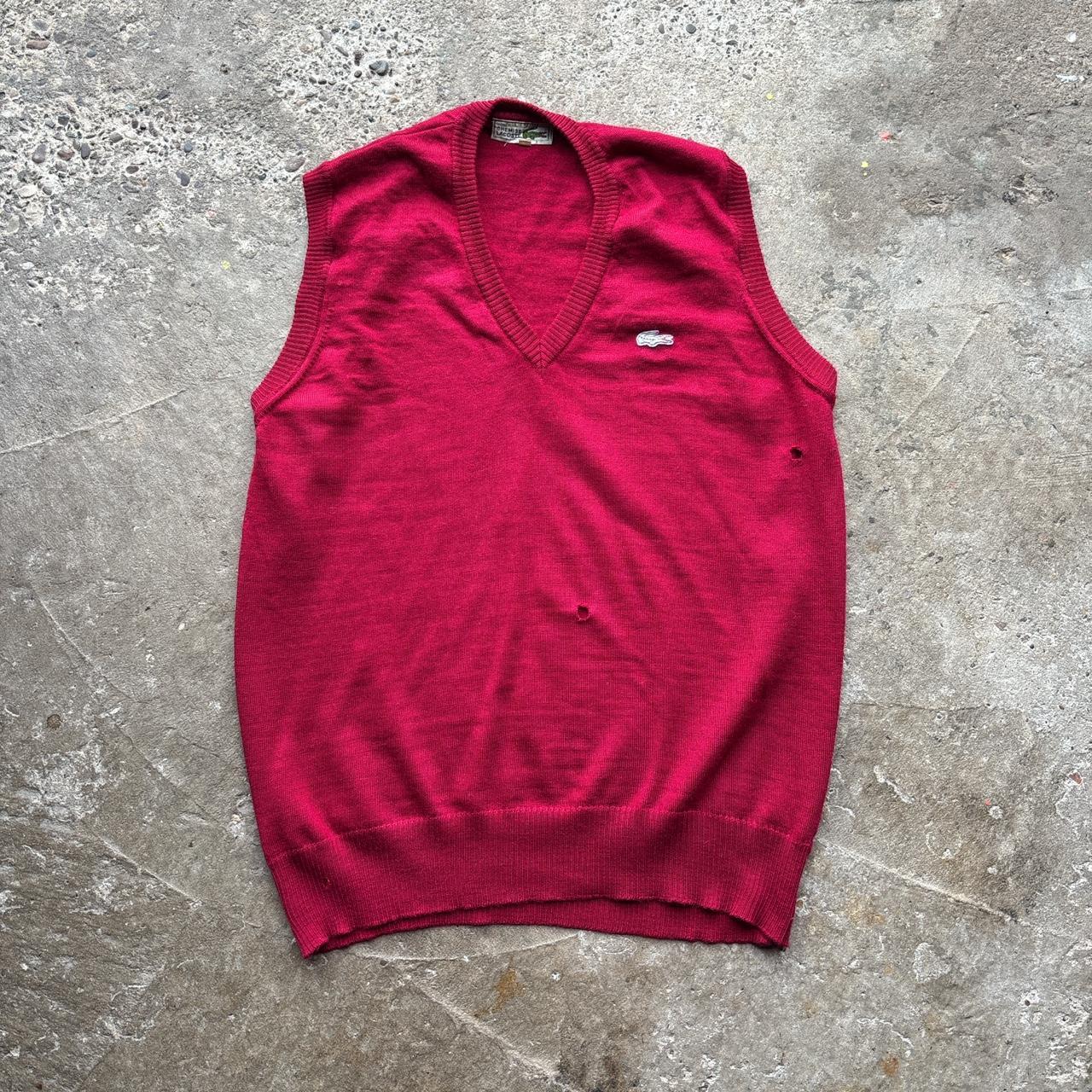 Vintage Red Lacoste Wool sweater vest - S