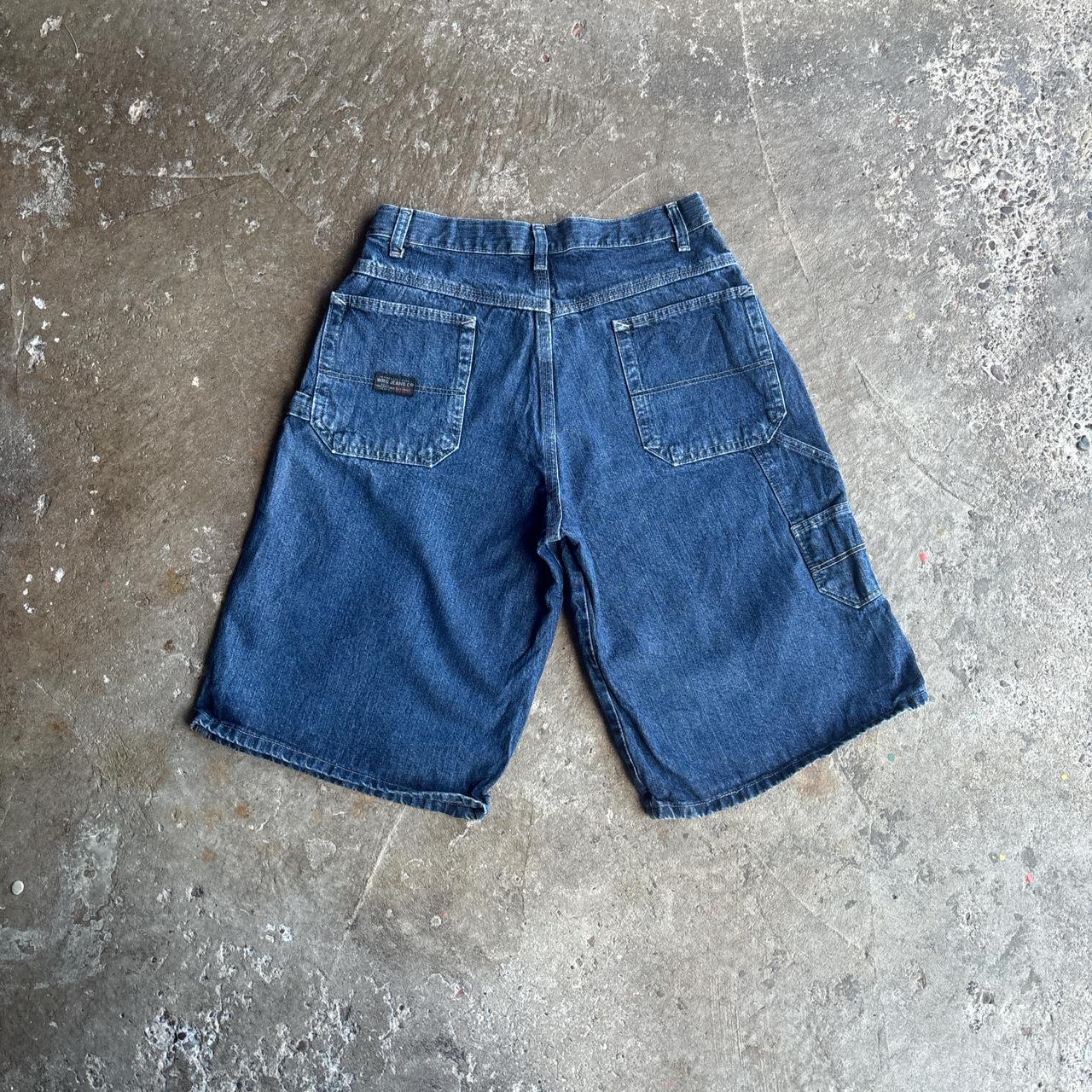 Navy Denim Wrangler Carpenter Jean Shorts - W30
