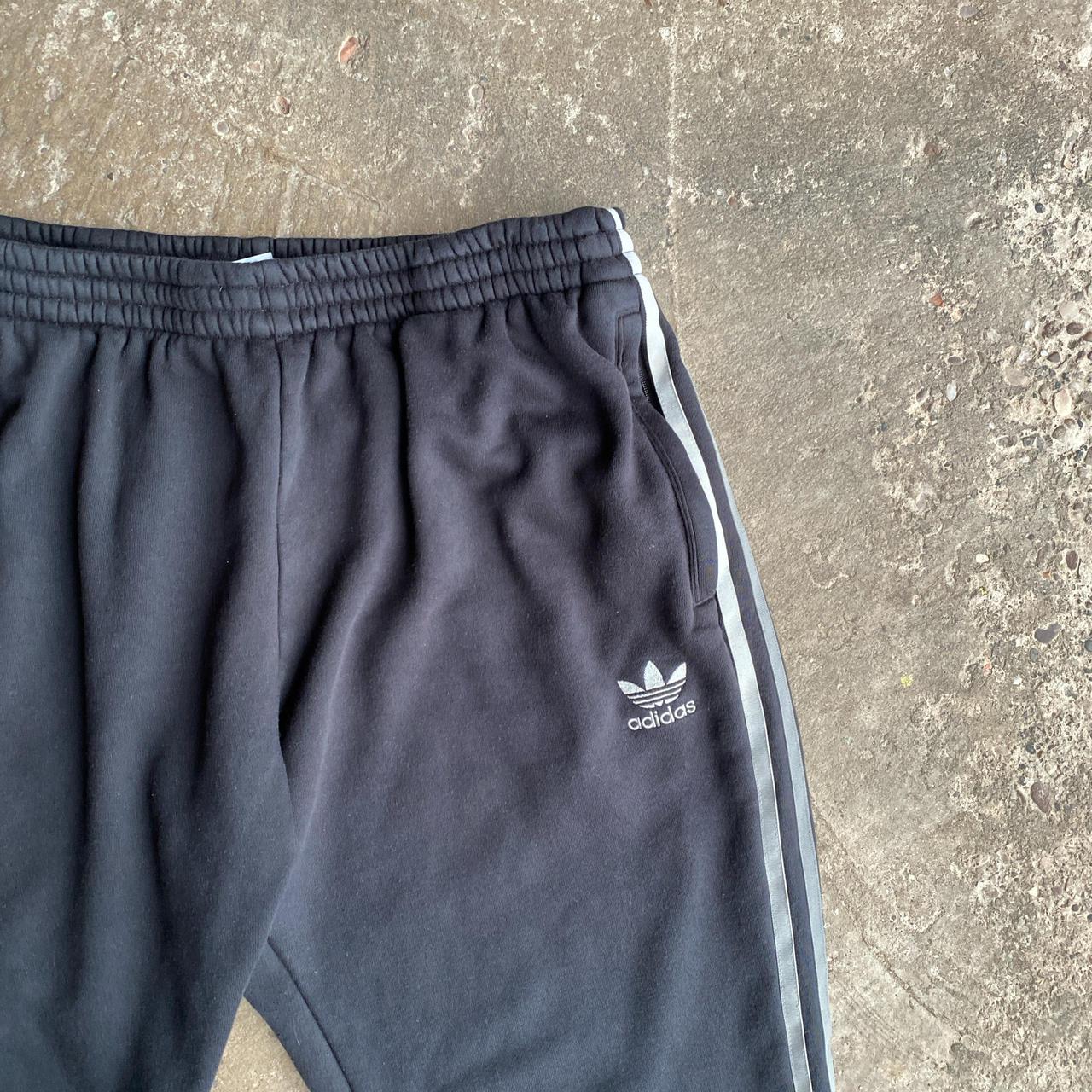 Black & Grey 3 Stripe Adidas Tracksuit Pants - XL (women’s)