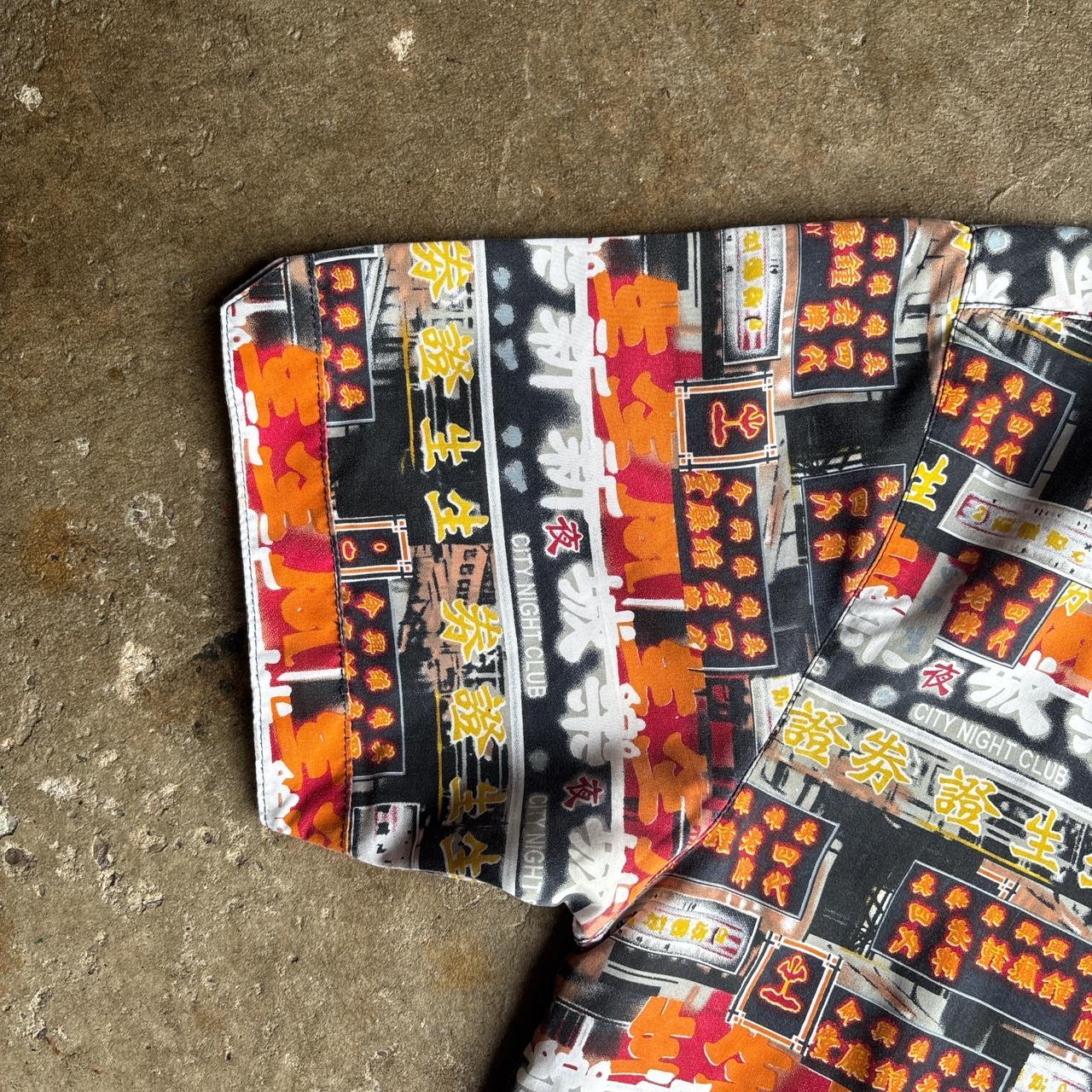 Japanese Graphic Fishbone Short Sleeve Shirt