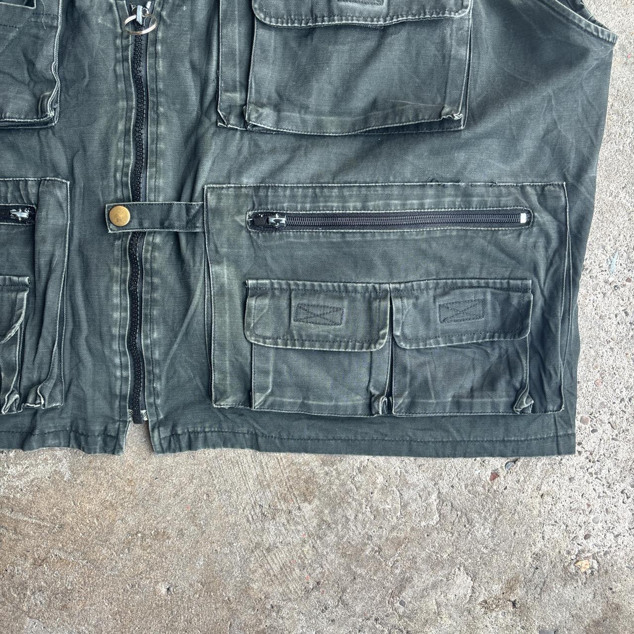 Washed Black Utility Vest w/ Technical Pockets - XL