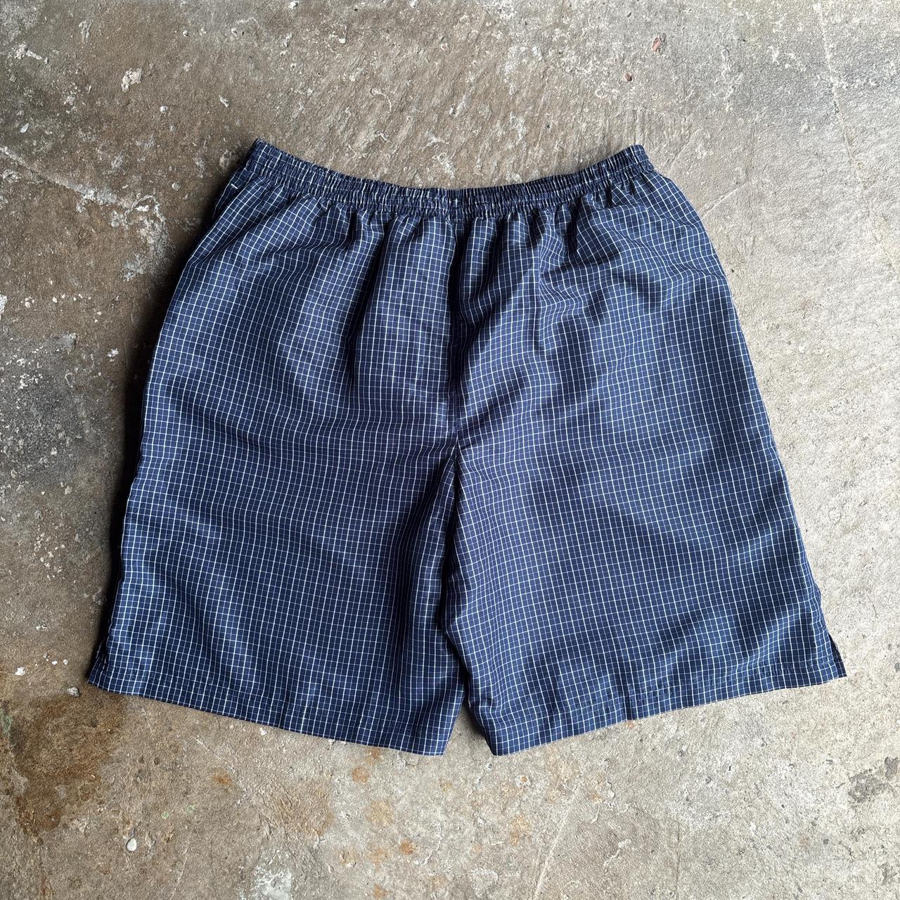 00s Navy and white chequered Umbro Shorts - XXL