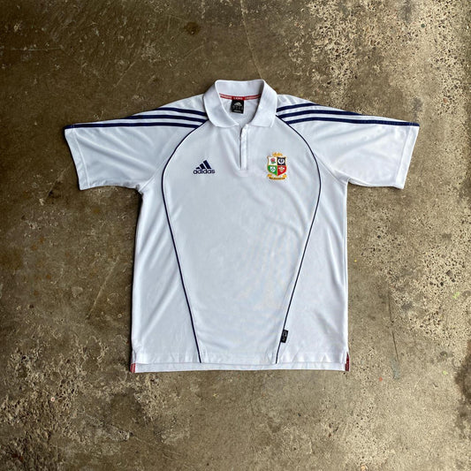 White Adidas Lions Polo Shirt - L
