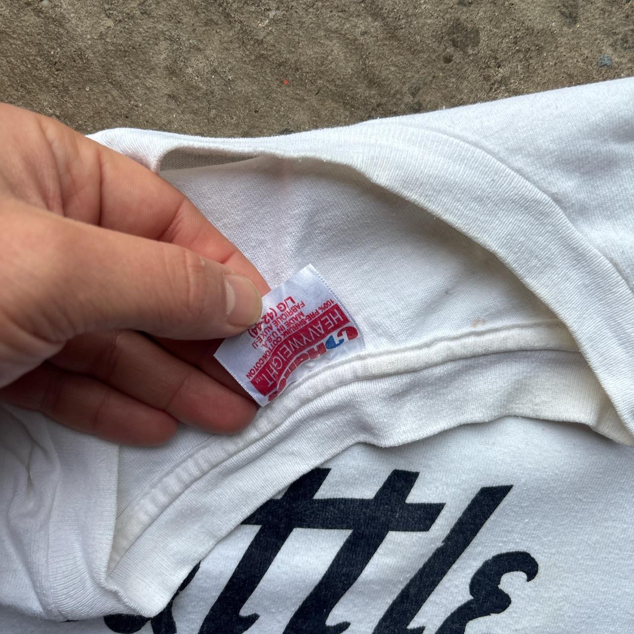 Vintage white graphic tee with Lions print - L