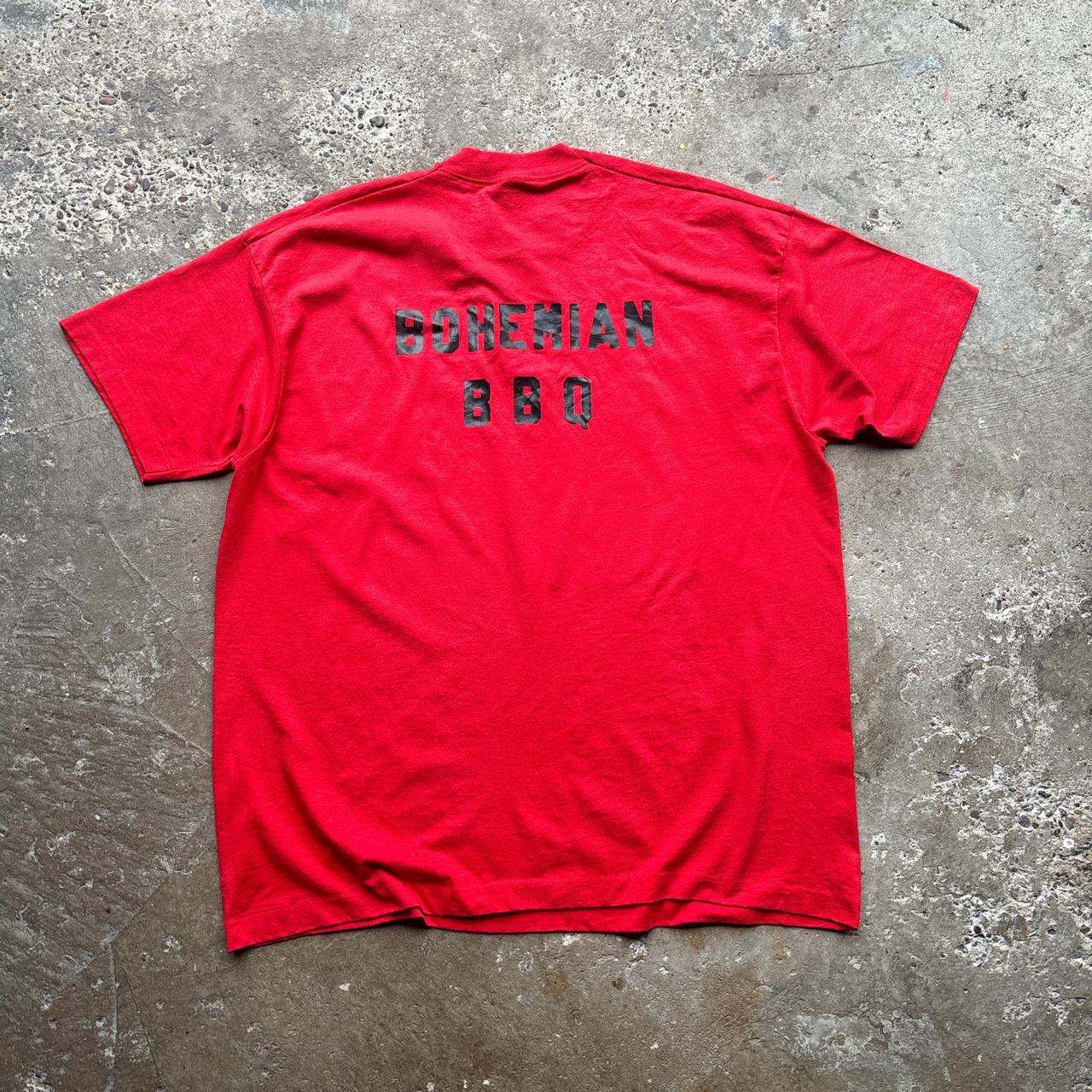 Red ‘Bohemian BBQ’ single stitch tee  - XXL