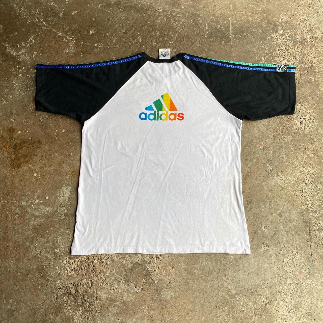 Vintage White & Black Kansas City Wizards Adidas MLS T-Shirt - 2XL
