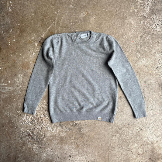 Grey Carhartt WIP Lambswool Crewneck Jumper - S