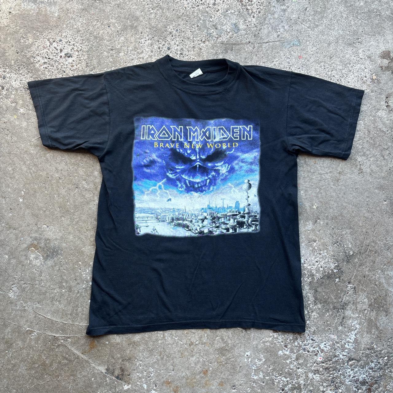 Black Iron Maiden Metal 2000 Brave New World Tour T-shirt