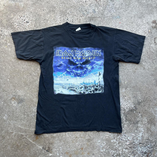 Black Iron Maiden Metal 2000 Brave New World Tour T-shirt