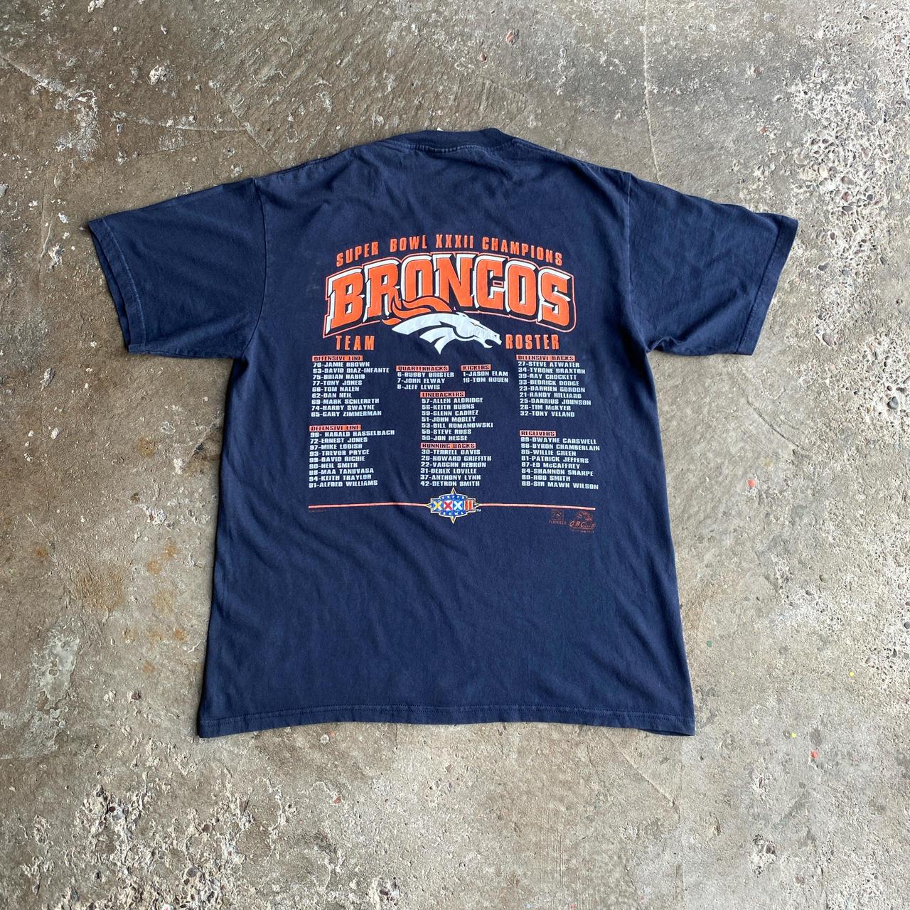 Navy Vintage 1998 Super Bowl XXXII Denver Broncos Champions T-Shirt - M