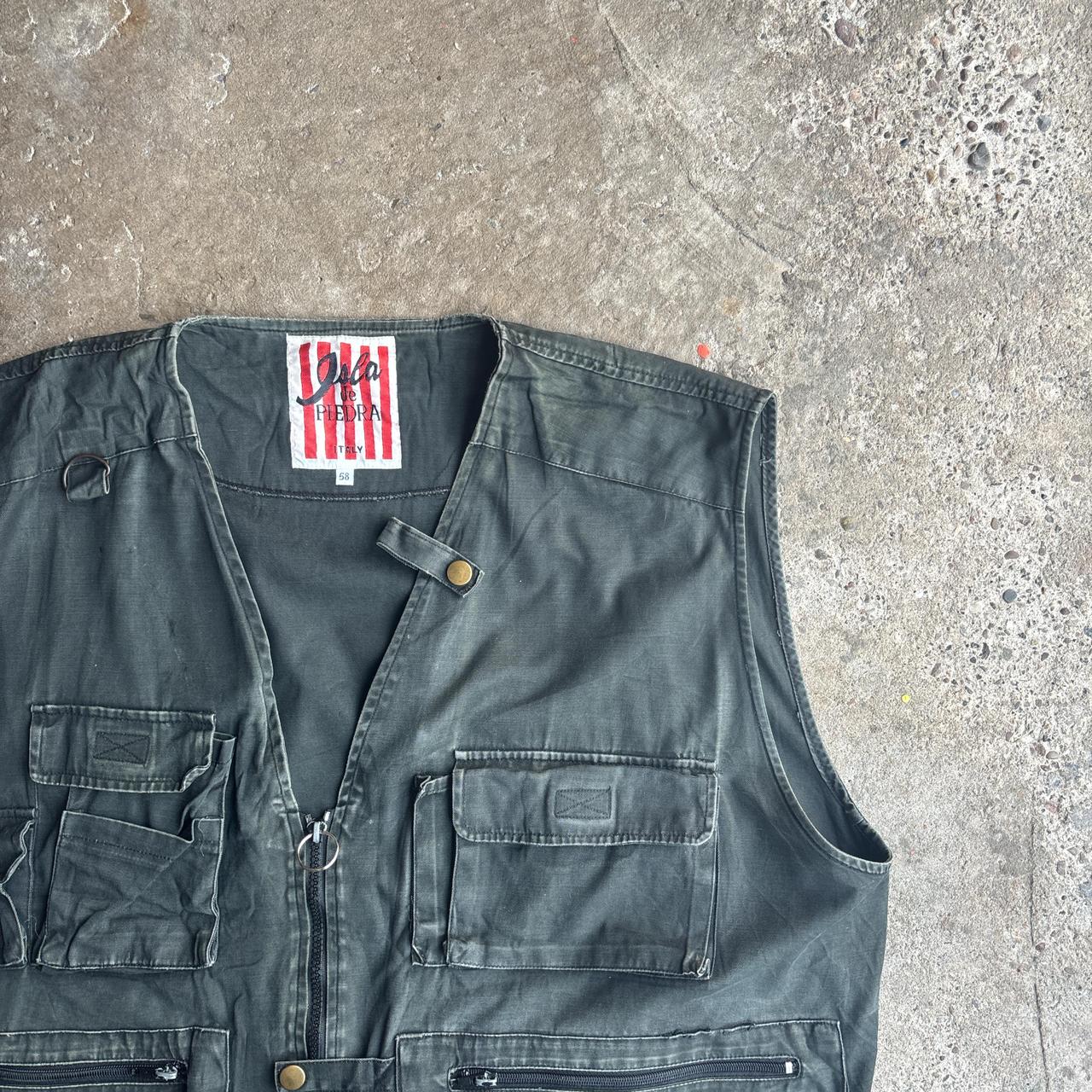 Washed Black Utility Vest w/ Technical Pockets - XL