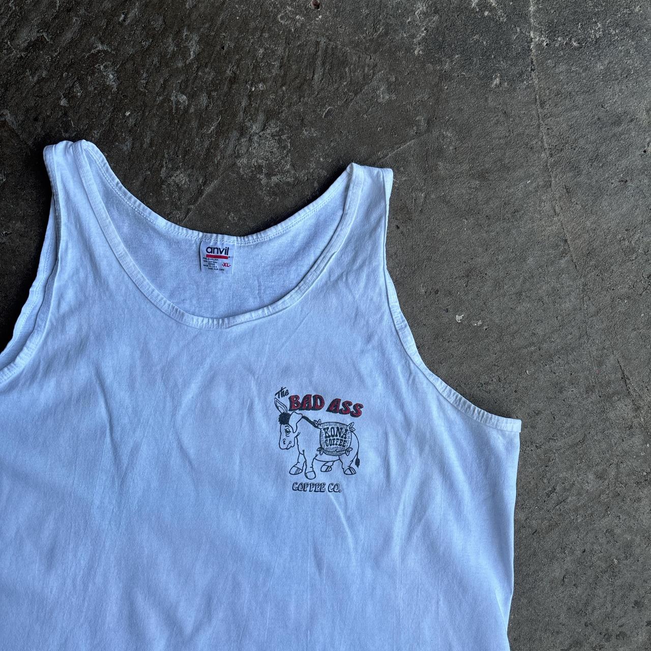 Vintage White ‘Bad Ass Coffee’ Graphic Vest