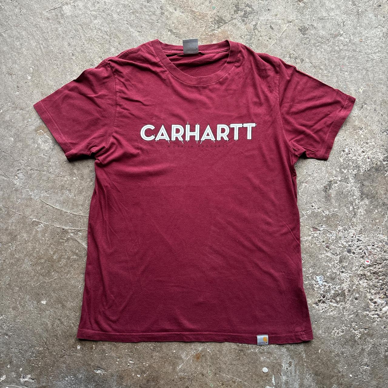 Burgundy Carhartt Work in Progress graphic tee