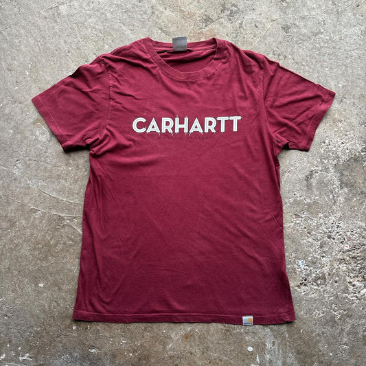 Burgundy Carhartt Work in Progress graphic tee