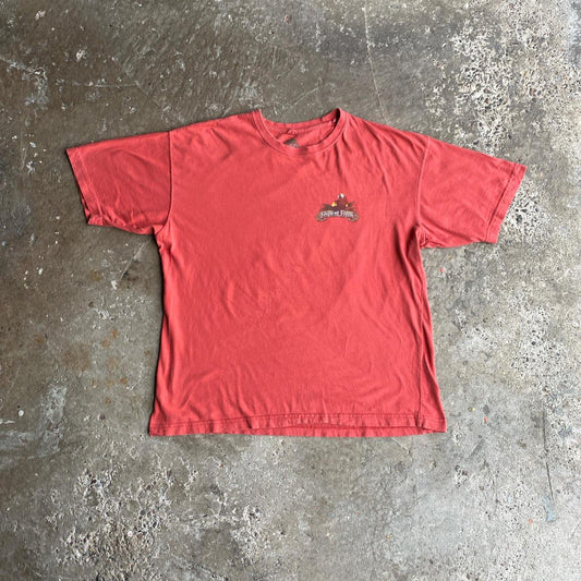 Salmon Pink Graphic Bar Newport Blue T-Shirt - L