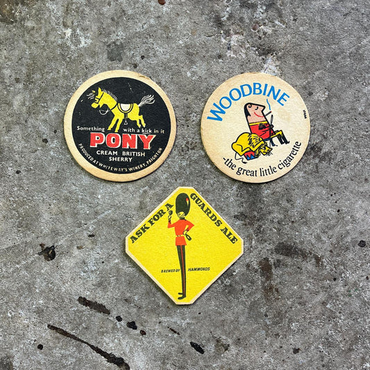 Vintage beer mat collection (group of 3)