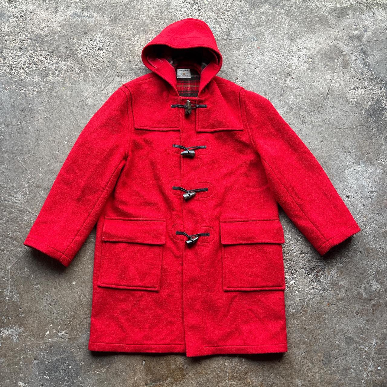Red Montgomery by John Partridge wool duffle coat with flannel lining