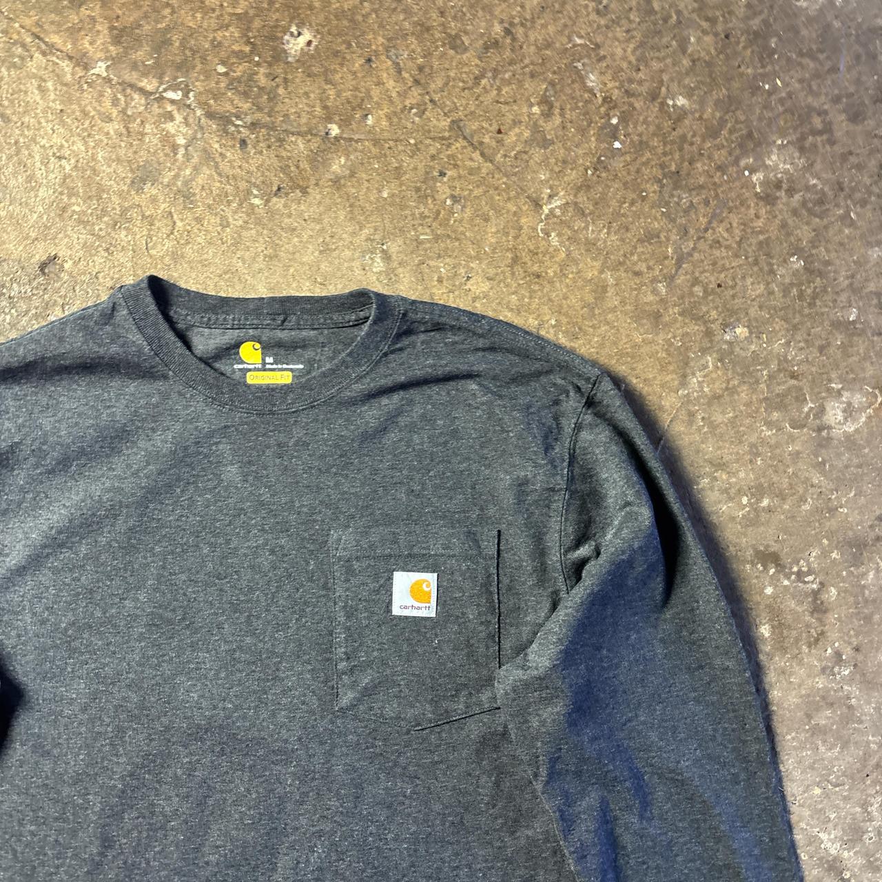 Grey Carhartt Long Sleeve T-Shirt w/ Whatcom Godfather Graphic - M