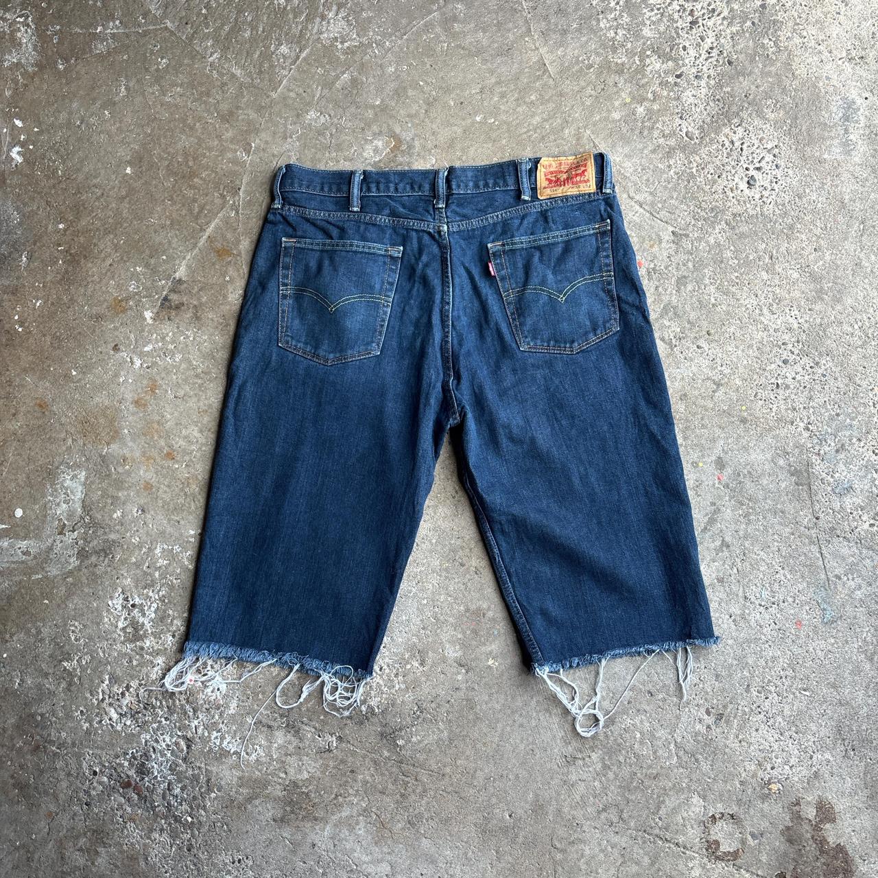 Blue Denim Levi’s Ripped Jean Shorts