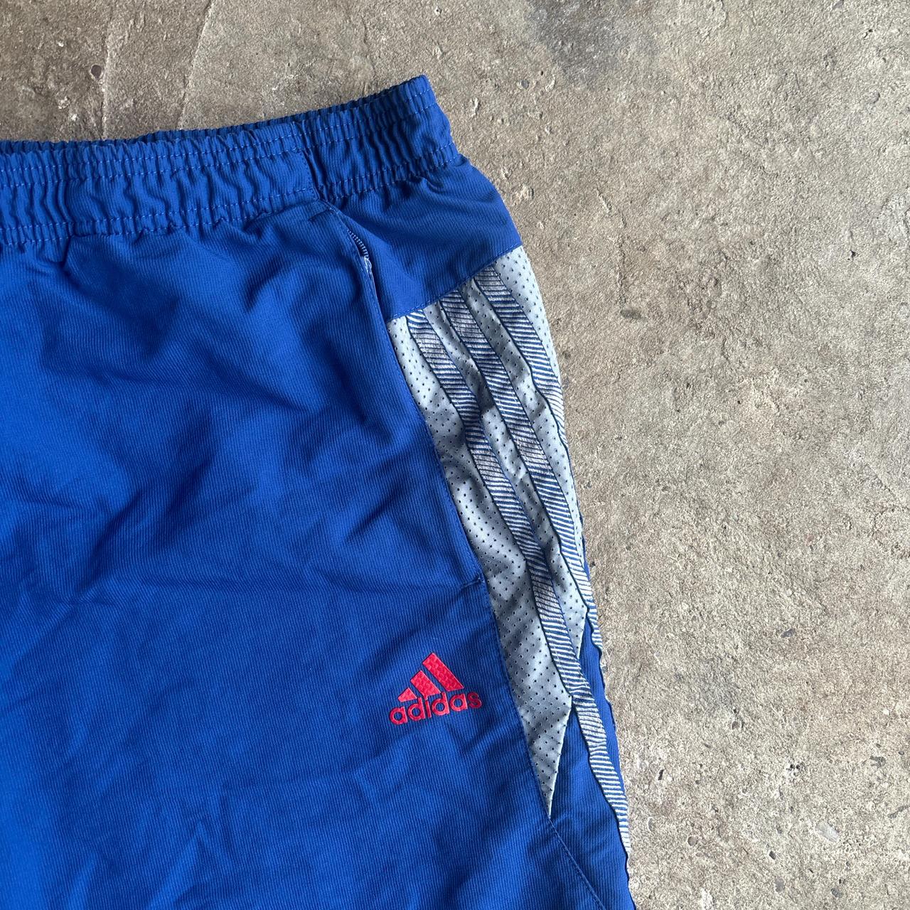 Blue & Grey Adidas 3 Stripe Sports Shorts