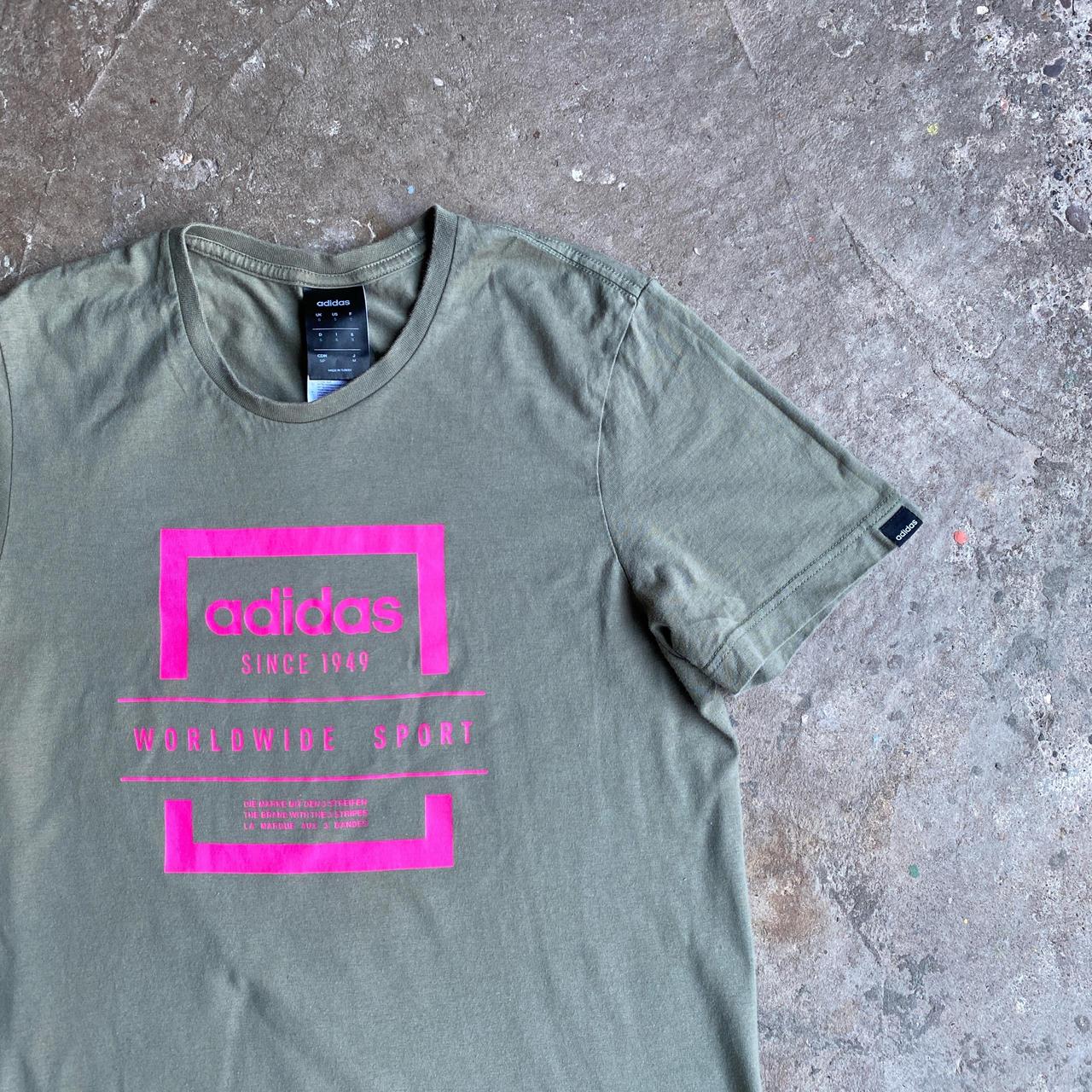 Olive Green Adidas Graphic T-Shirt - S