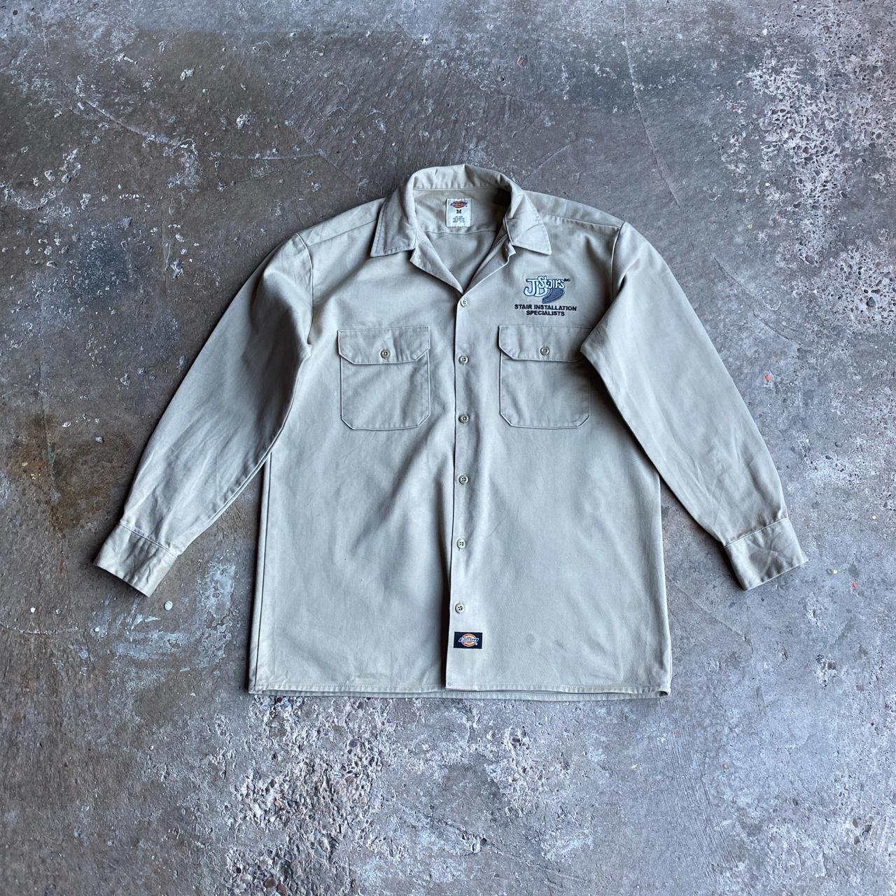 Cream Dickies Workwear Long Sleeve Shirt - M