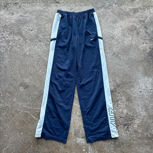 00s Navy and grey Nike Air track pants with embroidered logo