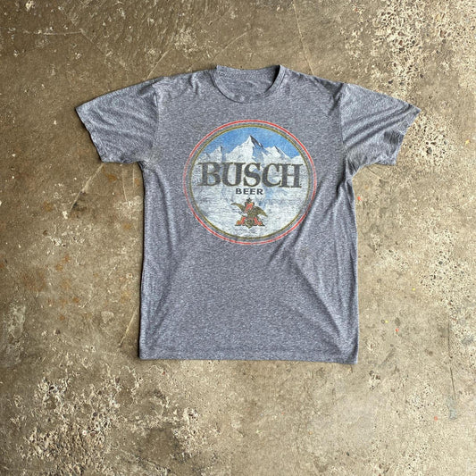Grey ‘Busch Beer’ Graphic T-Shirt - M