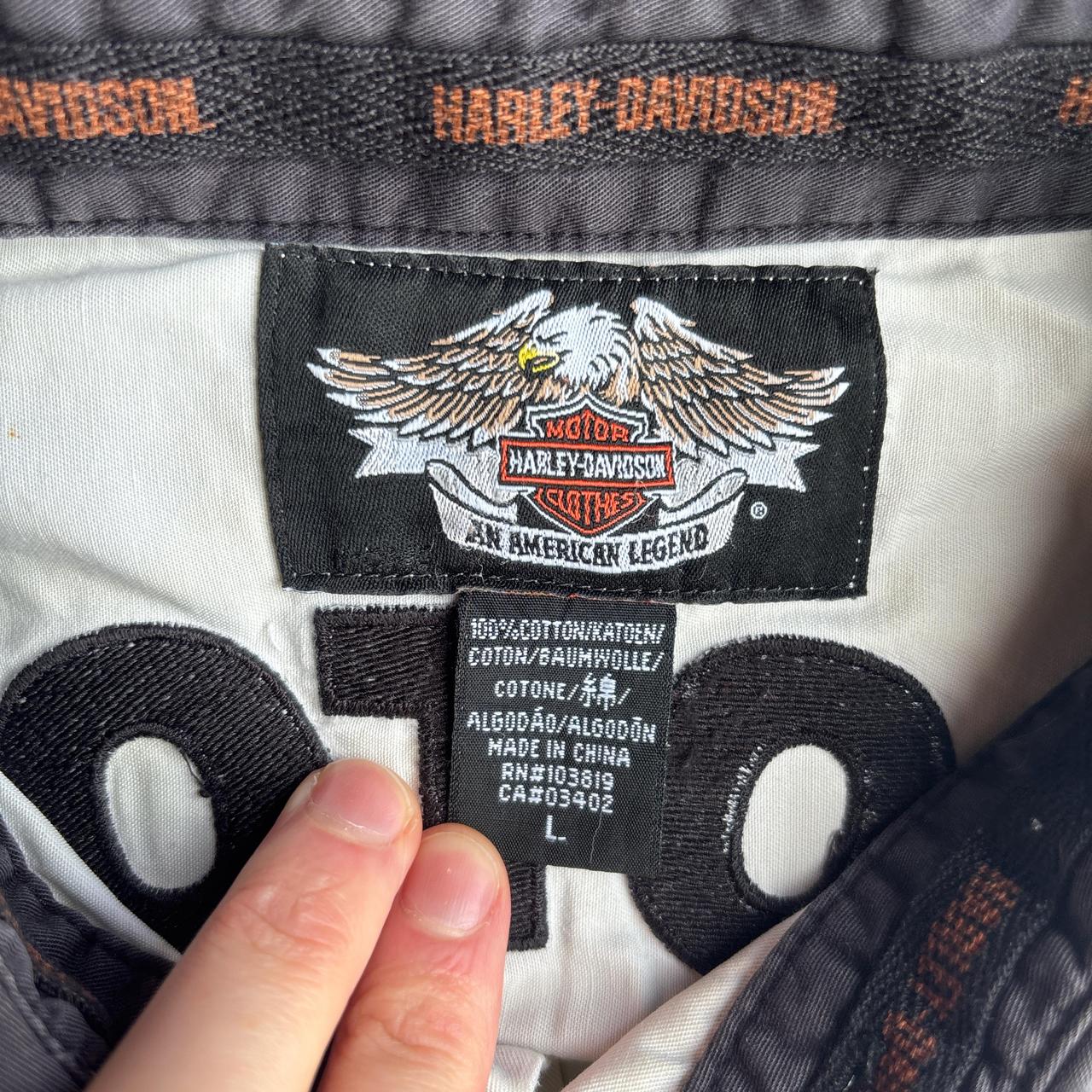 Harley Davidson Black & White Button Up Shirt - L (women’s)