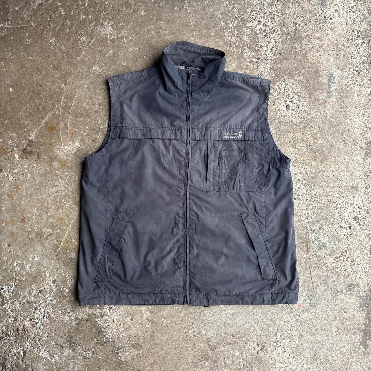 Black Faded Full Zip Vest Jacket - XL