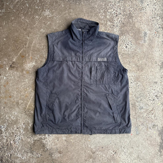 Black Faded Full Zip Vest Jacket - XL