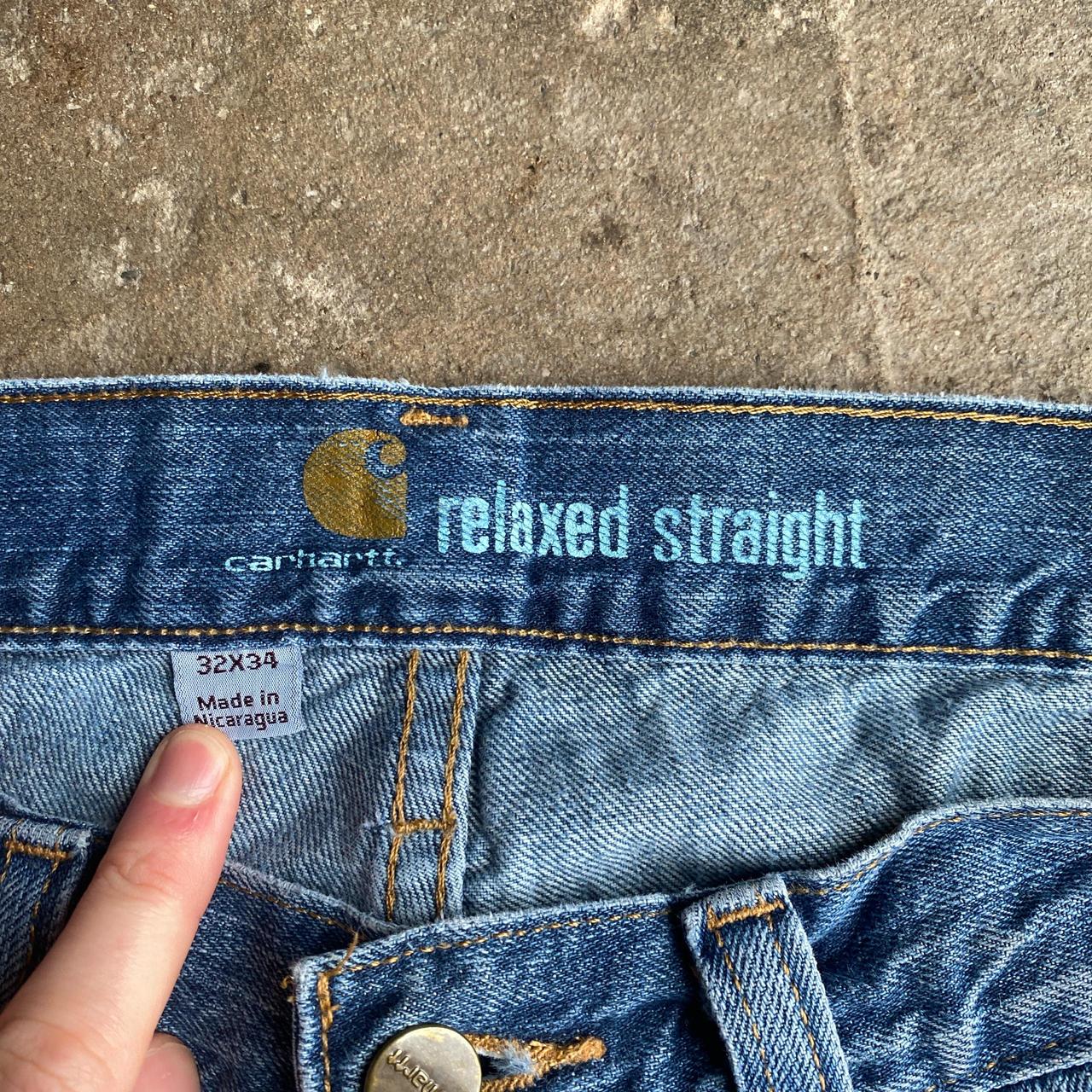 Blue Relaxed Straight Carhartt Denim Jeans- W32" (women’s)