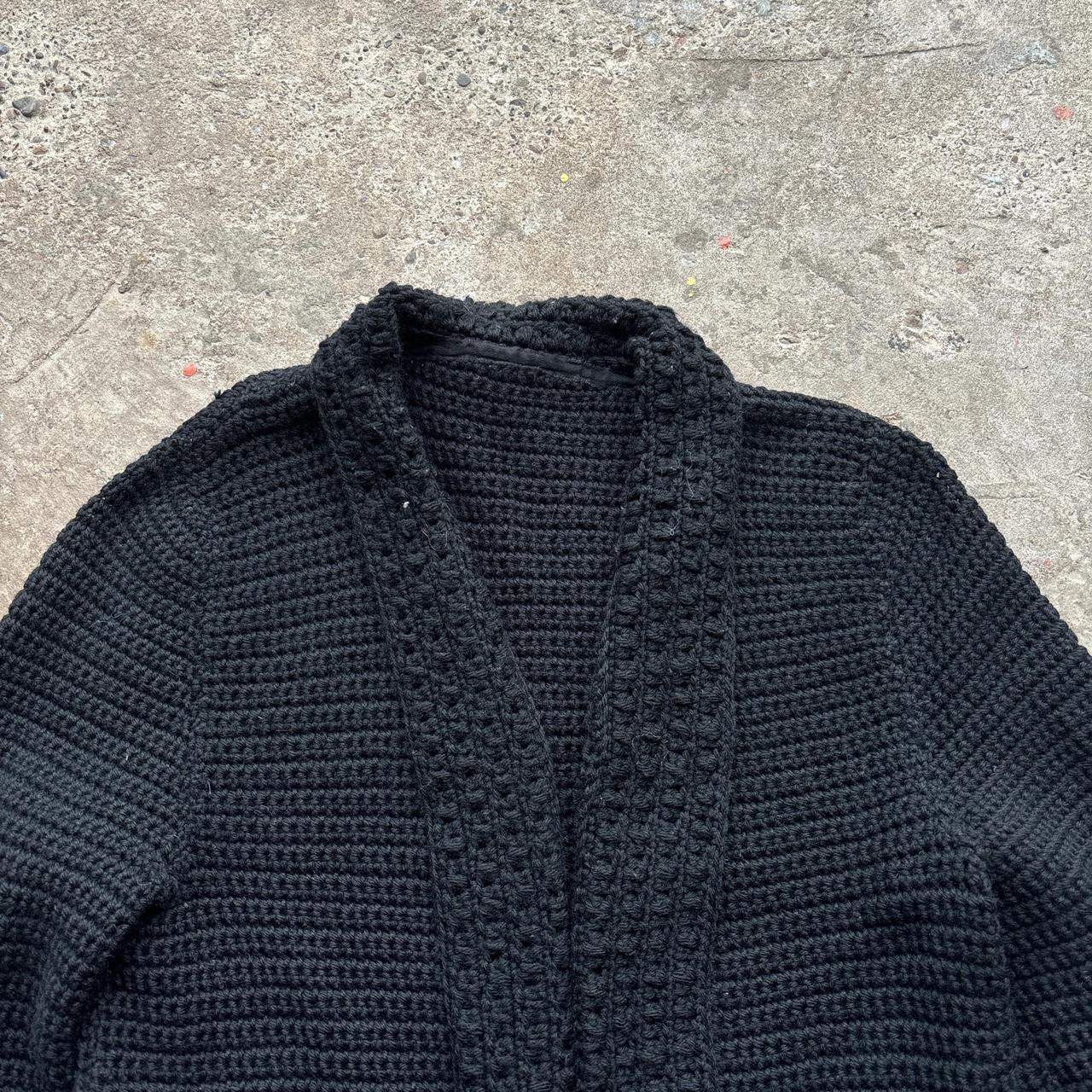 Black hand knitted wool cardigan