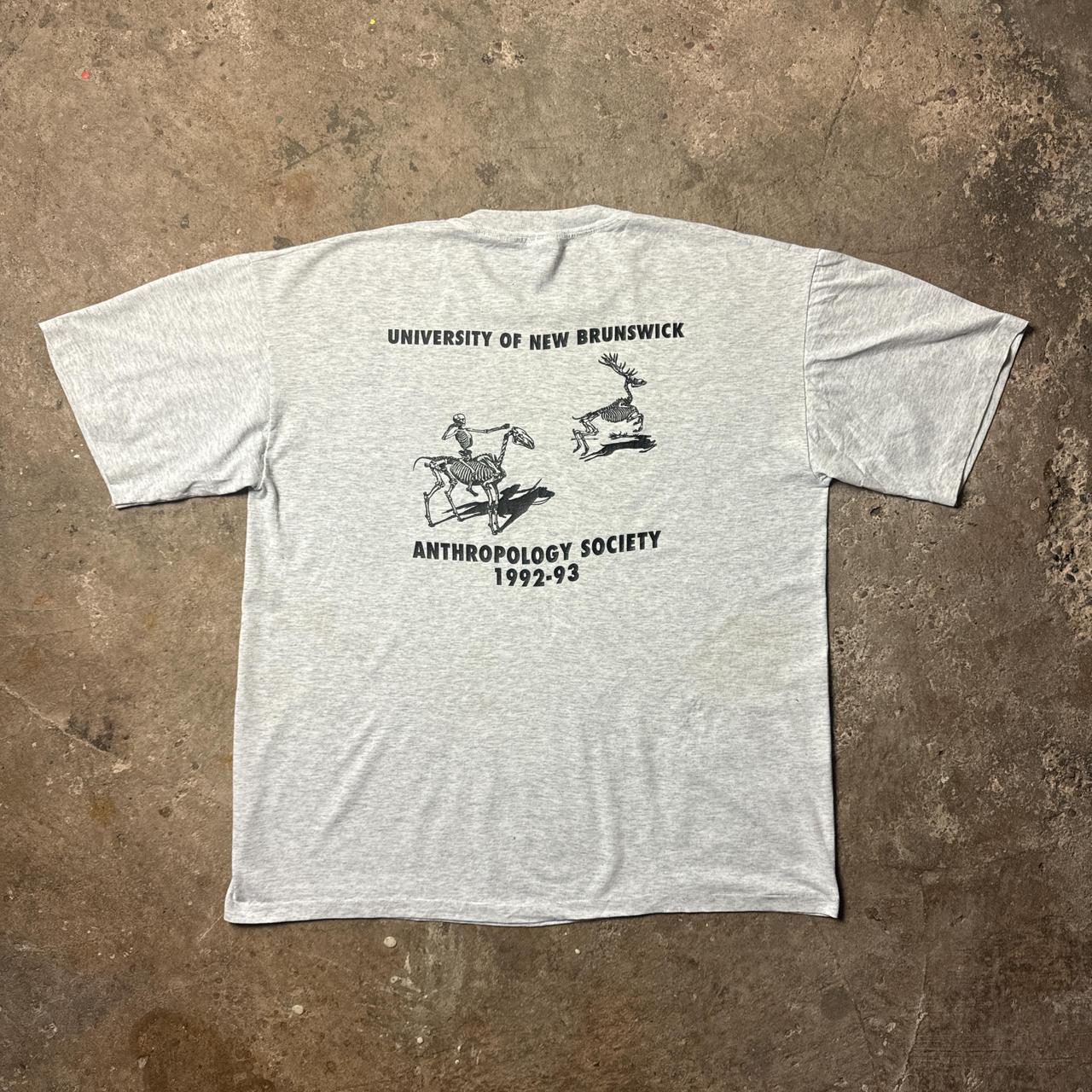 90s Grey graphic tee with Anthropology prints