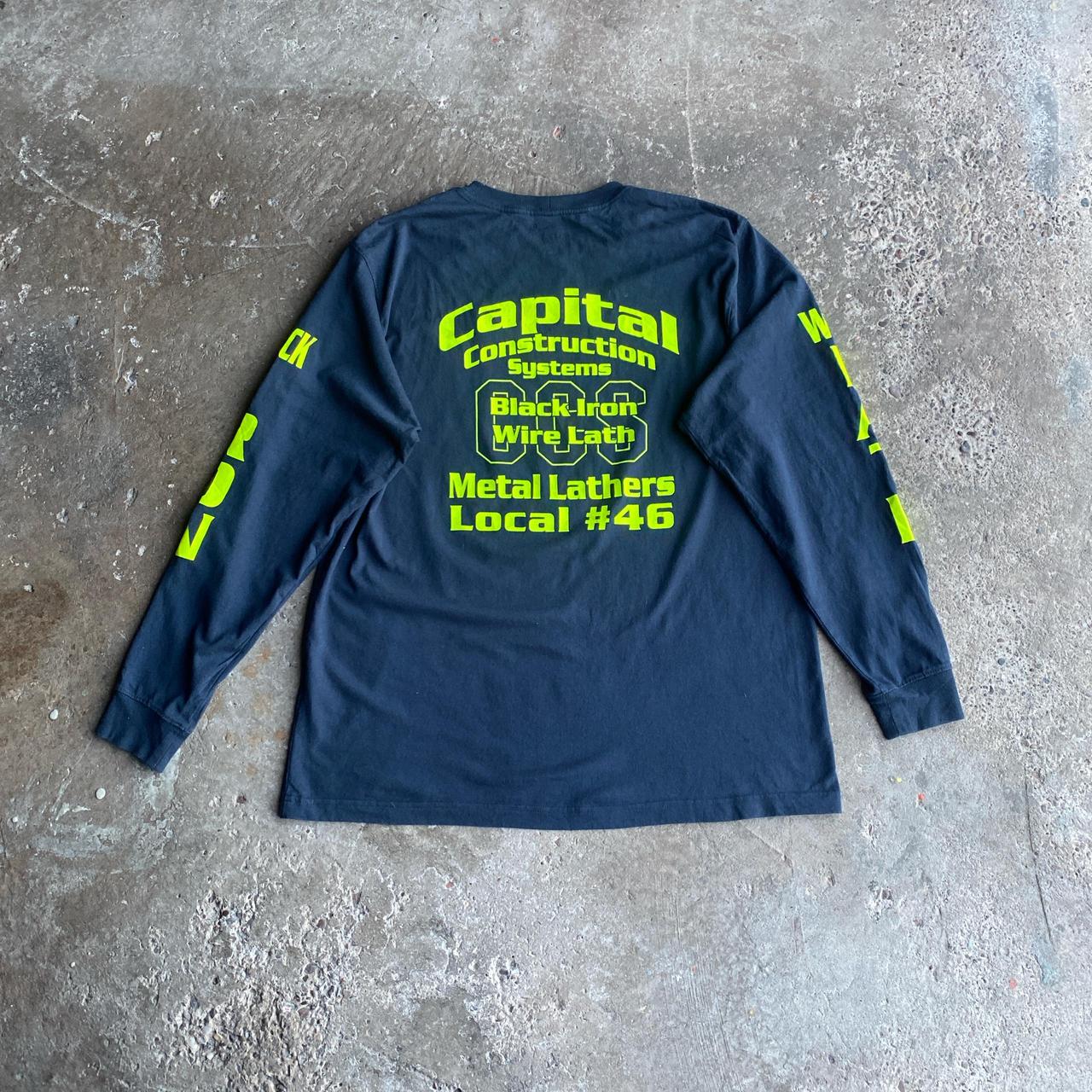 Navy Carhartt Graphic Pocket Long Sleeve T-Shirt - L