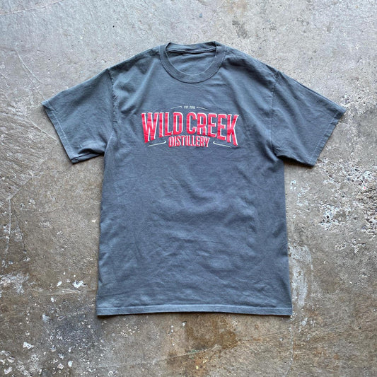 Grey and red Wild Creek Distillery tee